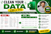 clean, organize, merge and format excel or CSV data