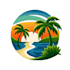 design beach landscape and lawn care logo