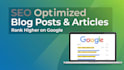 write SEO optimized blog posts and articals