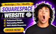 redesign squarespace website fix squarespace website modify squarespace website
