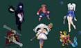 make pixel art sprite sheet pixel animation, pixel art characters with animation