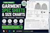 create garment spec sheets and size charts