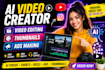 create ai videos , thumbnails,video ads