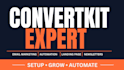 setup convert kit landing page  kit newsletter design automation email sequence