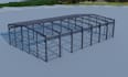 steel structure warehouse 3d modeling exterior rendering