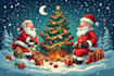 create cute christmas pattern and illustration