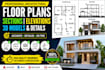 create 2d floor plans, 3d models, sections and elevations