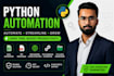 automate tasks using python scripts, bots and workflows