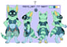 draw custom character reference sheet for your character, furry,fursona,protogen