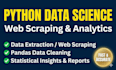 do python web scraping, data cleaning and data analysis
