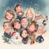 draw a christmas cartoon illustration