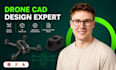drone cad modeling, uav enclosure development, fpv drone frame, drone parts cad