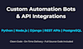 build custom automation bots and API integrations