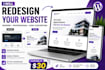 redesign your website into a modern and professional website