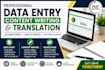 do accurate data entry, copy paste and web research