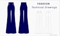 create a professional fashion tech and flat sketch