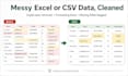 clean organize and format excel and CSV data