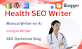 write SEO health blog post and wellness article