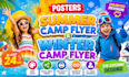 design a vibrant summer camp flyer, winter camp, or kids flyer