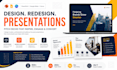 design, redesign powerpoint slide pitch deck, google slides canva presentation