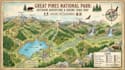 illustrate location map, trail map, park map, outdoor adventure and hiking map