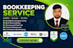 do bookkeeping, reconciliation, cleanup, catchup in qb