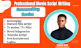 write movie script, screenplay, feature film script, screenwriting, tv series
