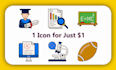 design a unique custom icon for 1 dollar