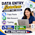 do accurate data entry, copy paste and web research fast