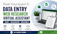 do accurate data entry, copy paste and web research