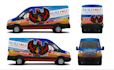 draw van, truck, car warp design, vehicle wrap