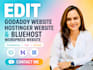edit hostinger website, godaddy website, and bluehost website