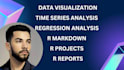 clean,visualize data using r,rstudio,spss and   regression,time series analysis