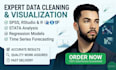 clean,visualize data using r,rstudio,spss and   regression,time series analysis