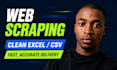 scrape websites and deliver clean excel or CSV data