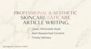 write aesthetic lifestyle articles and skincare blog posts