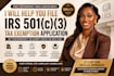 help you file irs 501c3 tax exemption application