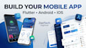 build android and ios mobile app using flutter, react native or no code