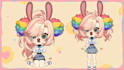 draw cute chibi pixel vtuber, pngtuber avatar, emote and stream character
