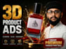 create a luxury perfume bottle and packaging visualization