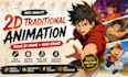 do 2d traditional frame by frame, hand drawn animation, anime cartoon animation