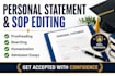 proofread and edit your personal statement, sop, or college application