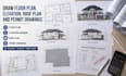 draw floor plan, elevation, roof plan and permit drawings