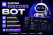 build custom discord bot with automation, API integration and custom command