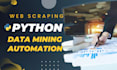 do python web scraping, data extraction, and data mining