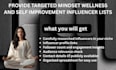 provide targeted mindset wellness and self improvement influencer lists