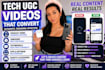 create authentic tech ugc product demo and testimonial videos