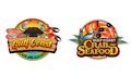 design superb modern seafood logo with satisfaction guaranteed