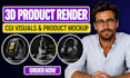 create 3d product rendering, cgi visualization and product mockups