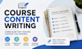 write course content, course upload and design course curriculum